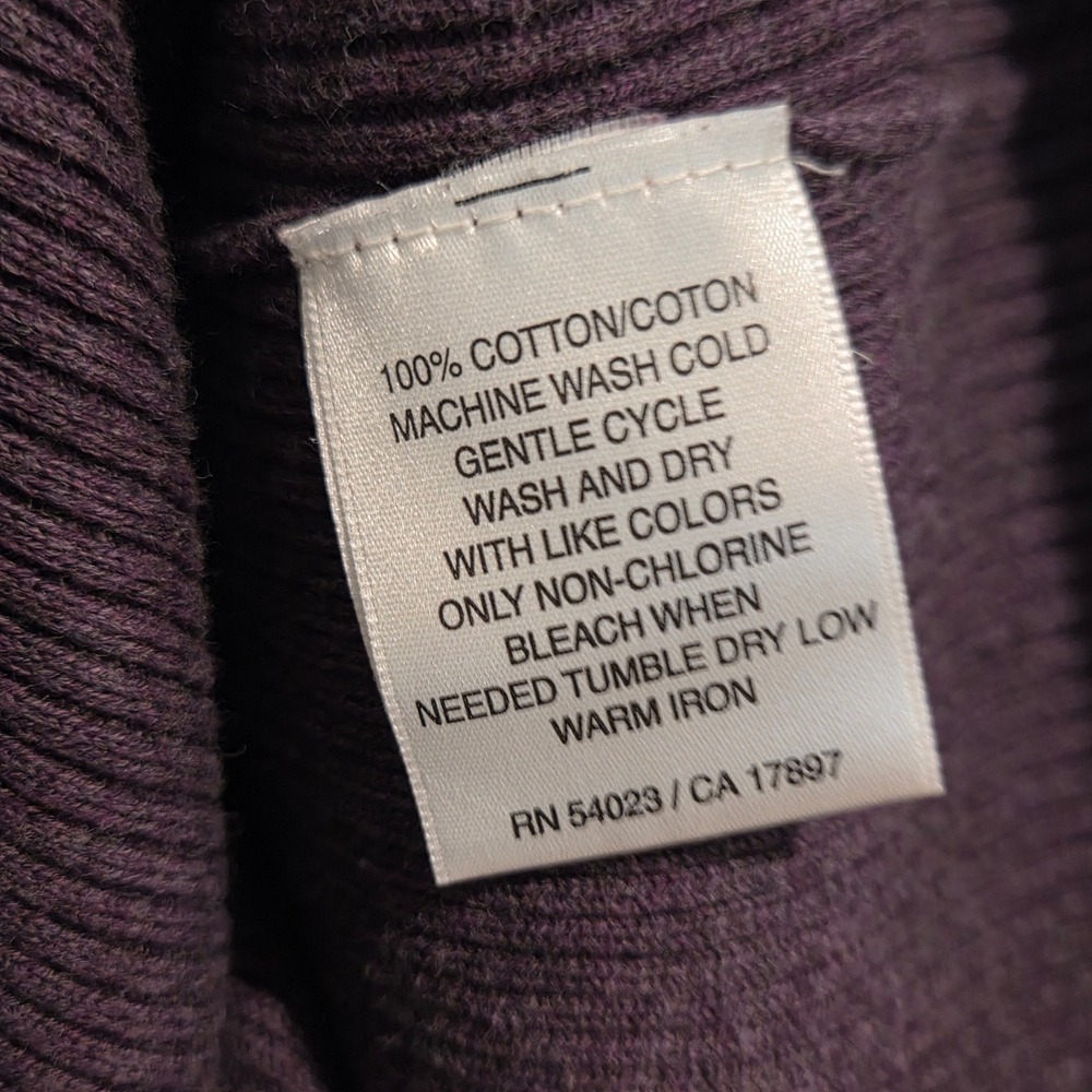 Vtg Old Navy Purple Plum Ribbed Turtleneck Sweater 100% Cotton Y2K Women Large - Picture 4 of 5